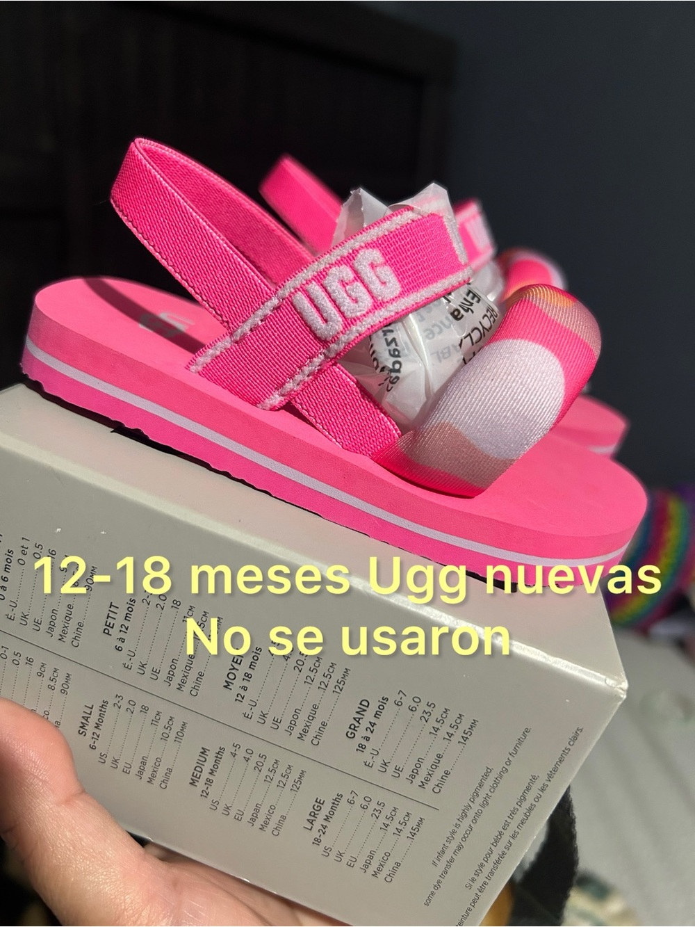 UGG Hot Pink Kids Slingback Sandals